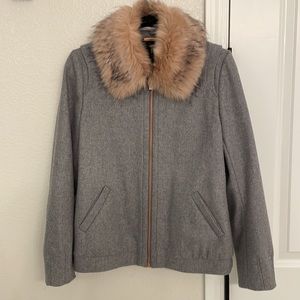 Ted Baker Bomber W/Removable Faux Fur Collar